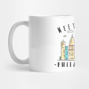 Colorful Philadelphia USA Skyline Mug